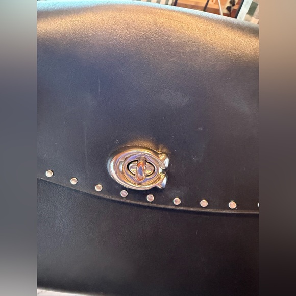Coach Cassie 19 in Black Pebble Leather with Rivets & Silver Hardware - Picture 12 of 15
